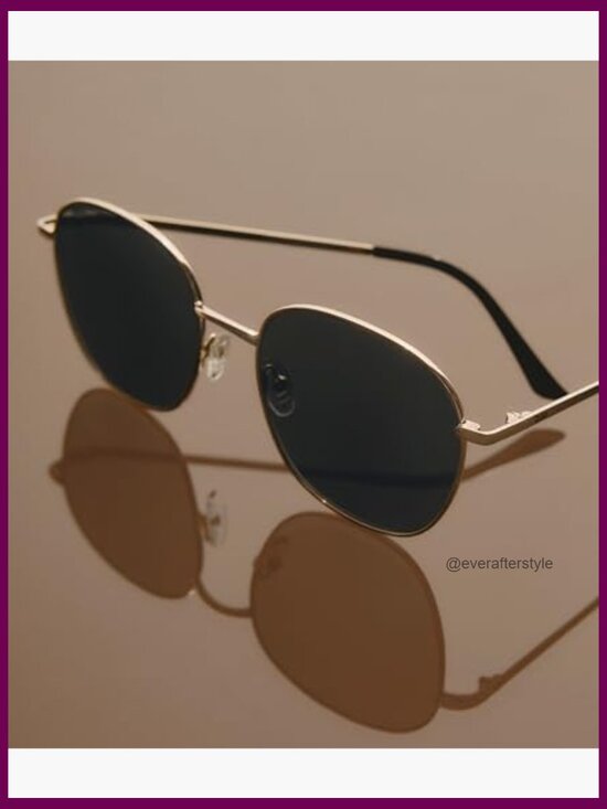 Oversized Round Metal Sunglasses with UV Protected Lenses main image 5